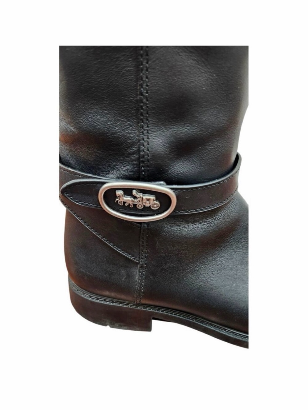 Coach Black Leather Over-the-Knee Riding Boots - Picture 5 of 16